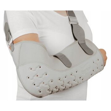 Suport Fixare Brat, Centura Clavicula, Culoare Gri, Marime S, Lungime Antebrat 37 cm, Circumferinta Torace 70-85 cm, Universala