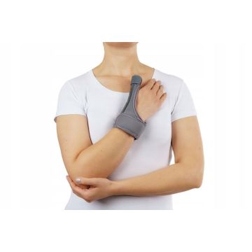 Suport Fixare Deget Mare Mana Culoare Gri, Circumferinta Brat 12.5-23.8 cm Marime Universala